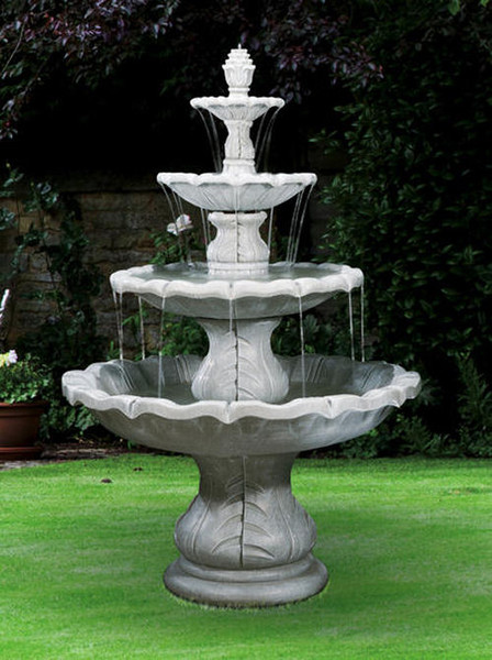 Classical Finial Fountain Four Tiered Italian Traditional Cement Decor